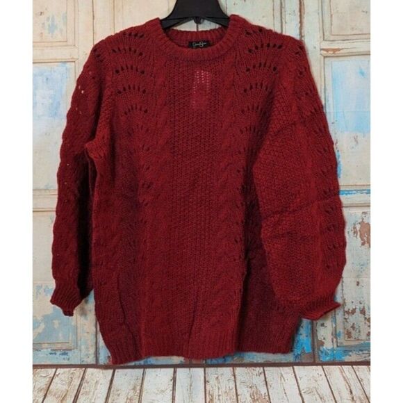 Jessica Simpson Womens Size 2X Red Long Sleeve Crew Neck Pullover Sweater Soft - Picture 1 of 8